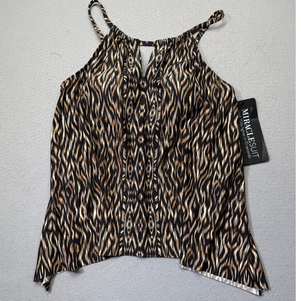 Miraclesuit Women's Topkapi Keyhole Printed Tankini Top, brown 16 $138